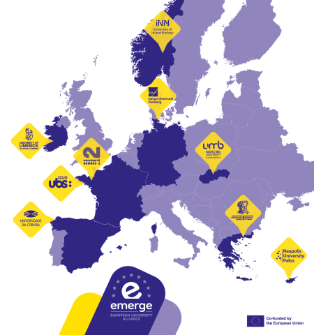 carte géographique de l'Alliance EMERGE